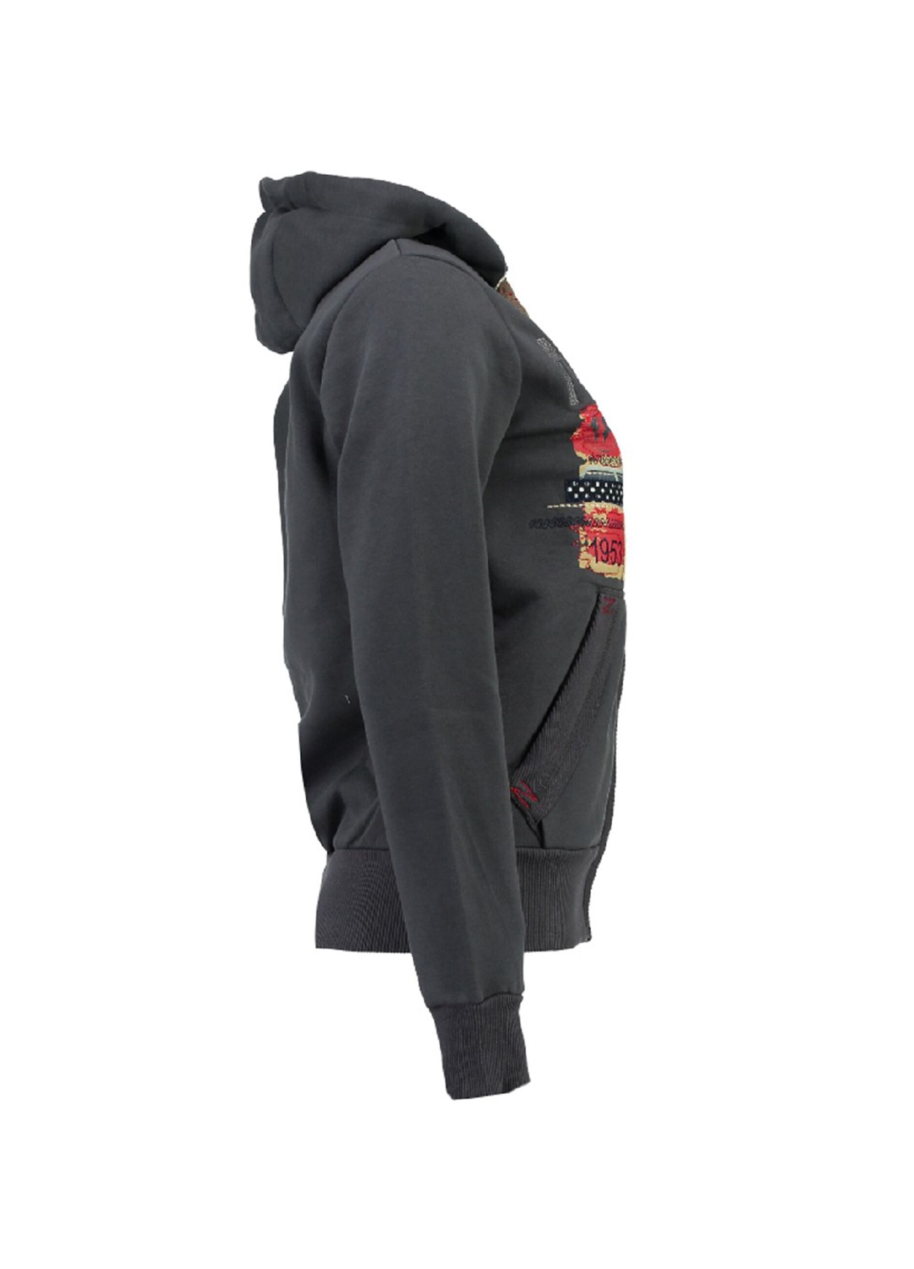 Full-zip with hood and Geographical Norway print
