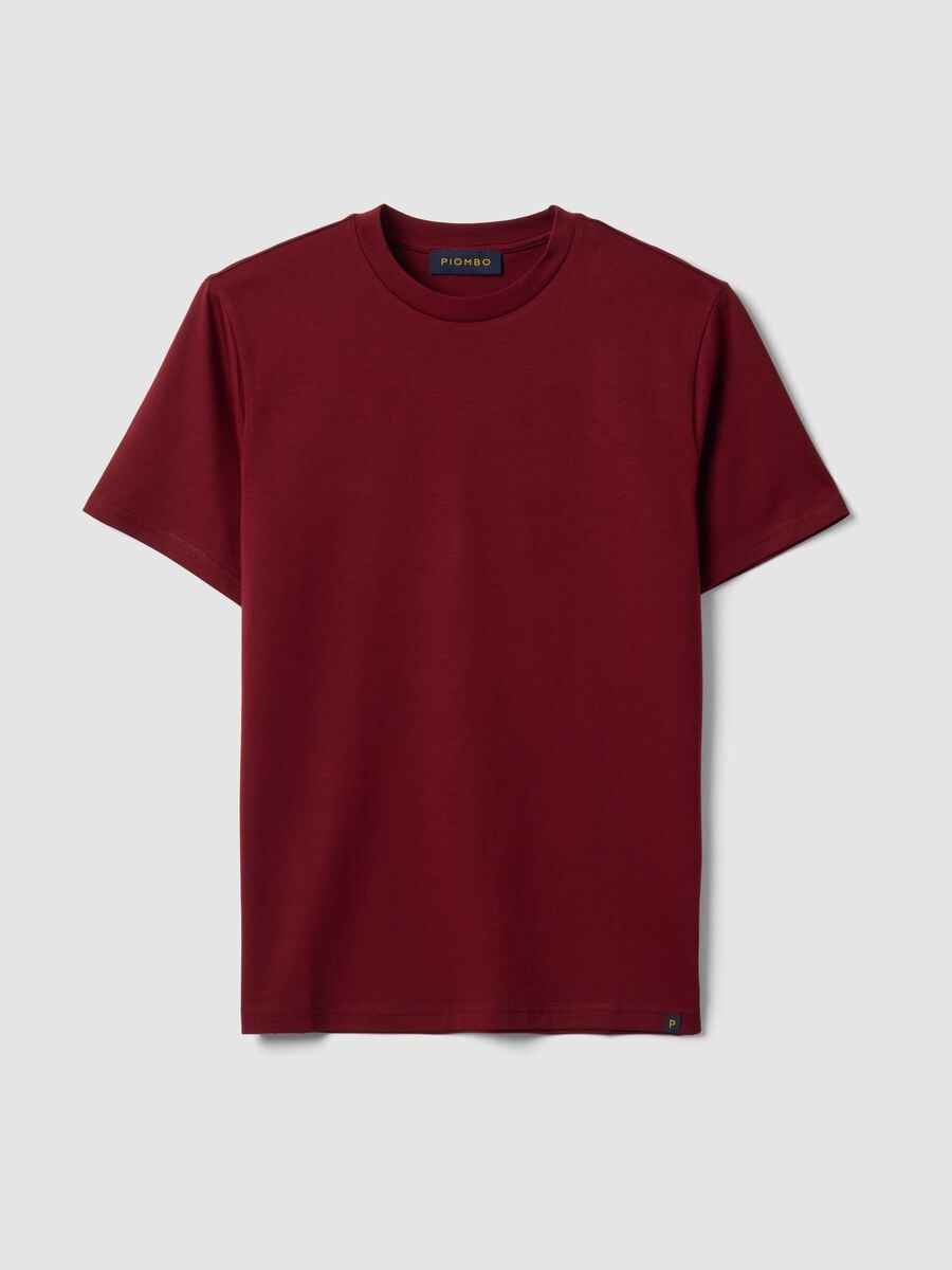 Red Supima cotton crew-neck T-shirt, regular fit_0