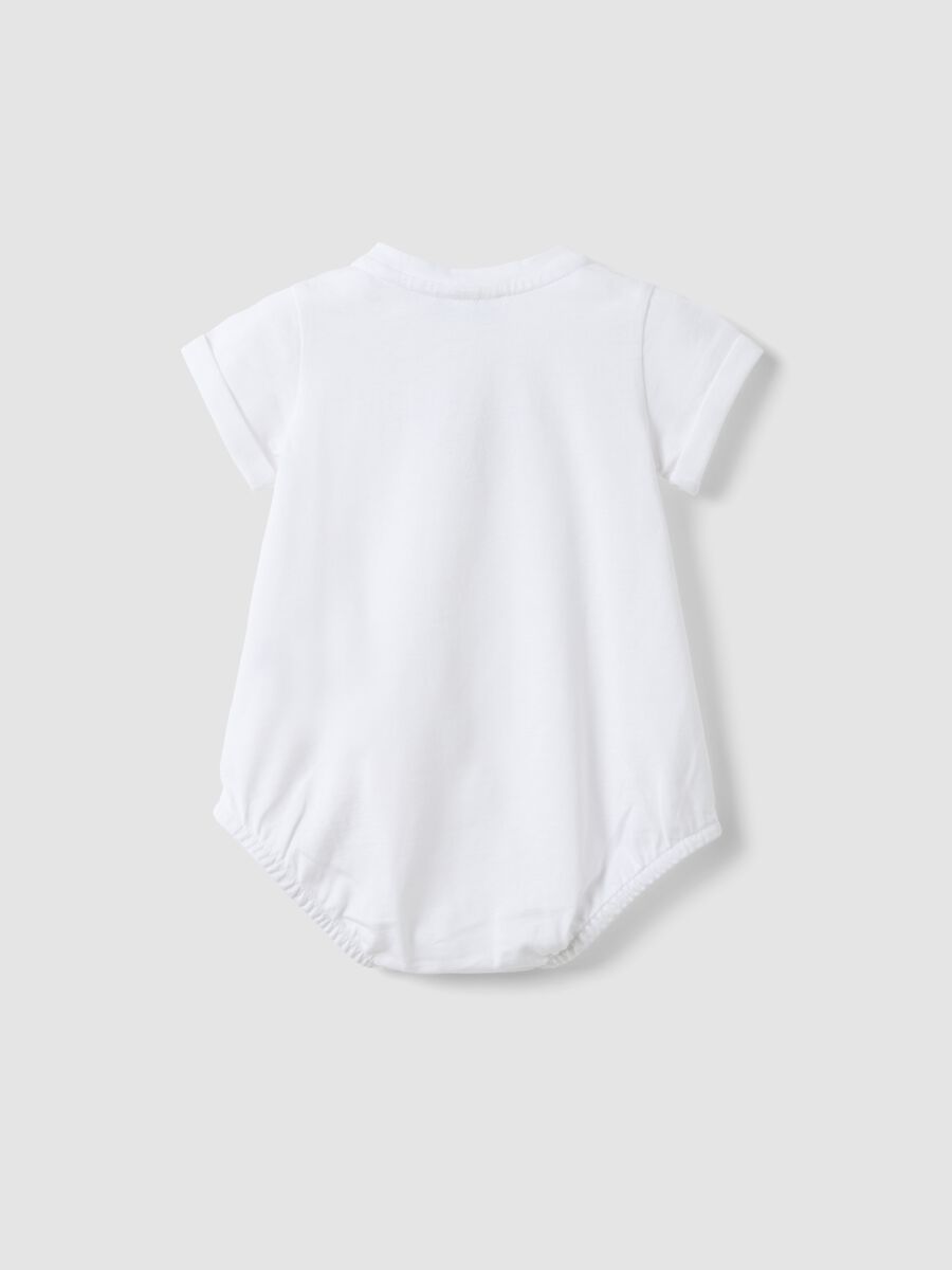 White organic cotton baby bodysuit with embroidery_1