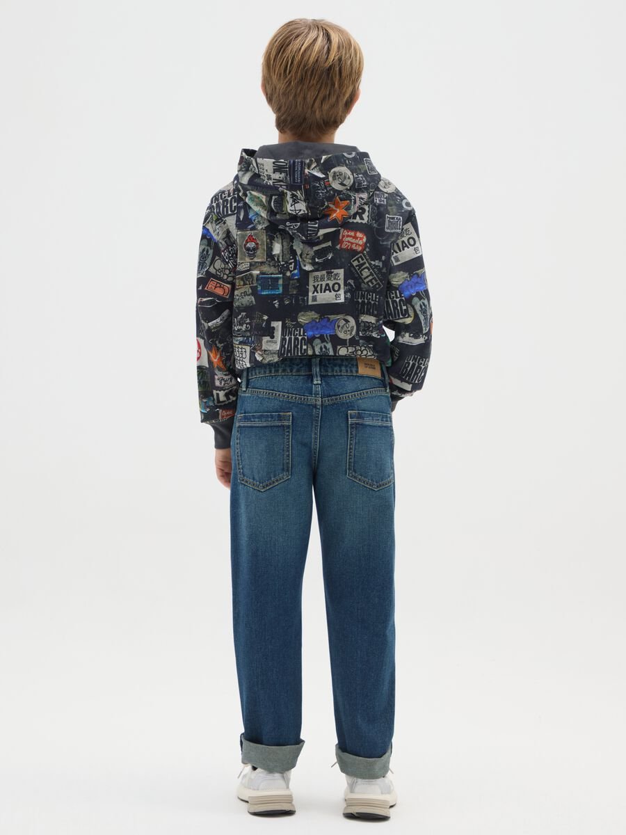 Boys' blue regular fit pure cotton jeans_1