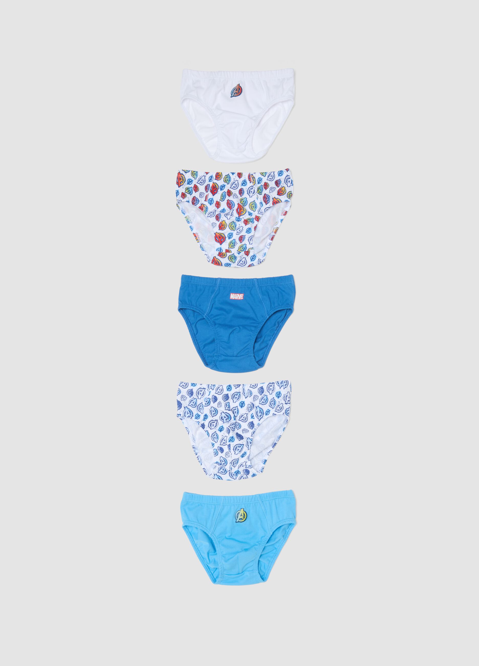 Five-pack of multicolour organic cotton briefs