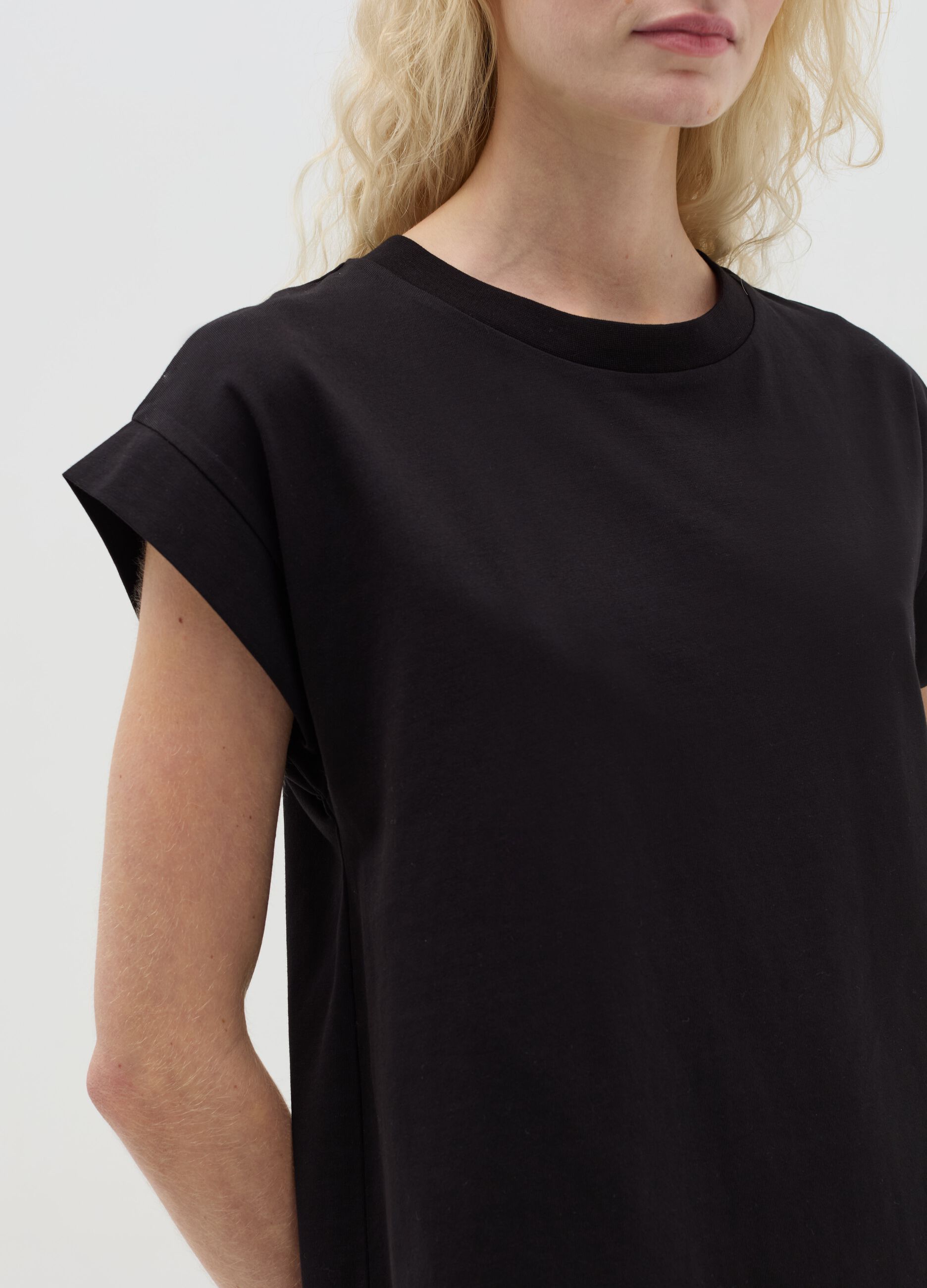 Abito t-shirt Essential in cotone nero