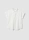 White pure cotton short-sleeve broderie shirt, regular fit_4