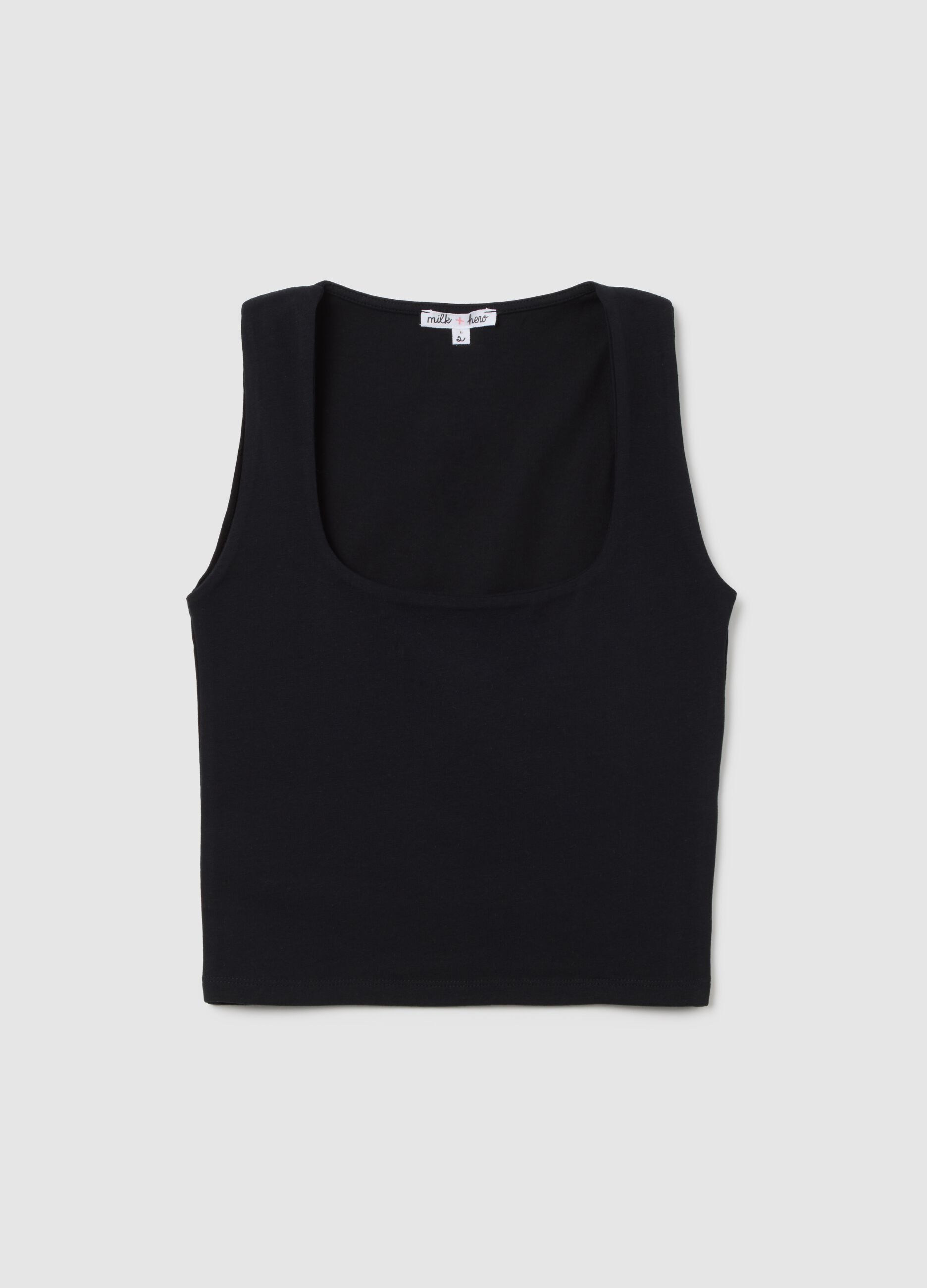 Women's Black Fitted Cotton Tank Top