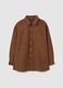 Brown Suede Maternity Shacket_4