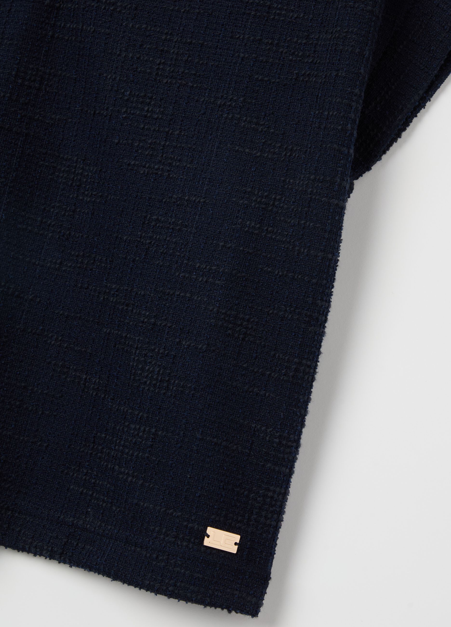 Woven T-shirt with kimono sleeves