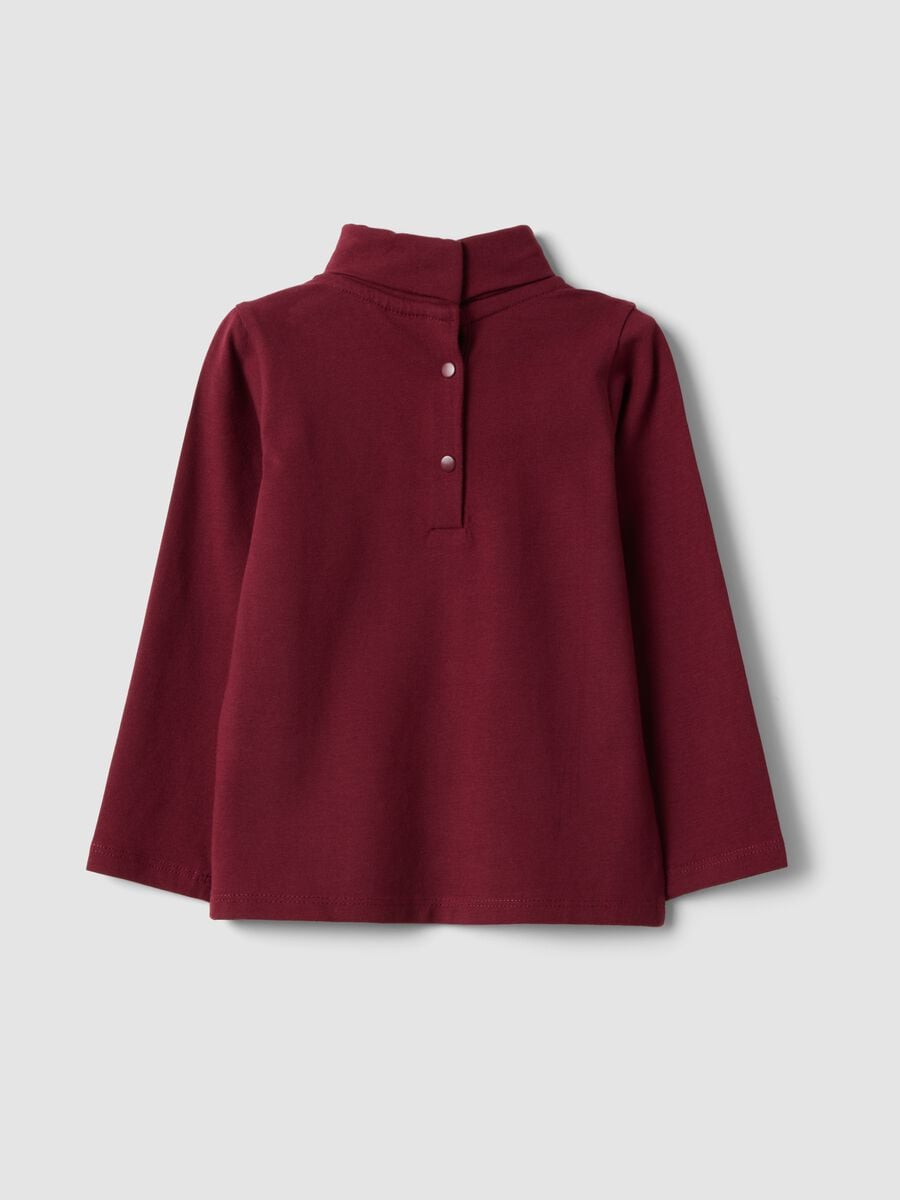Red organic stretch cotton crew-neck T-shirt_1
