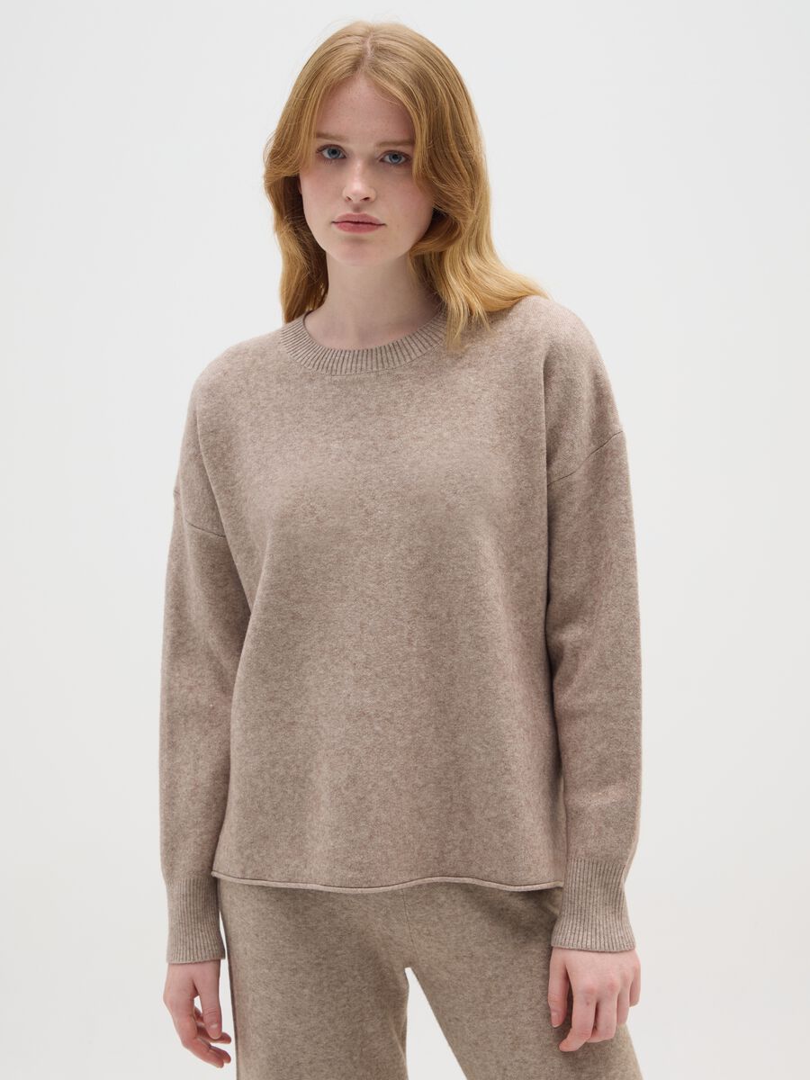 Beige regular fit jumper_0