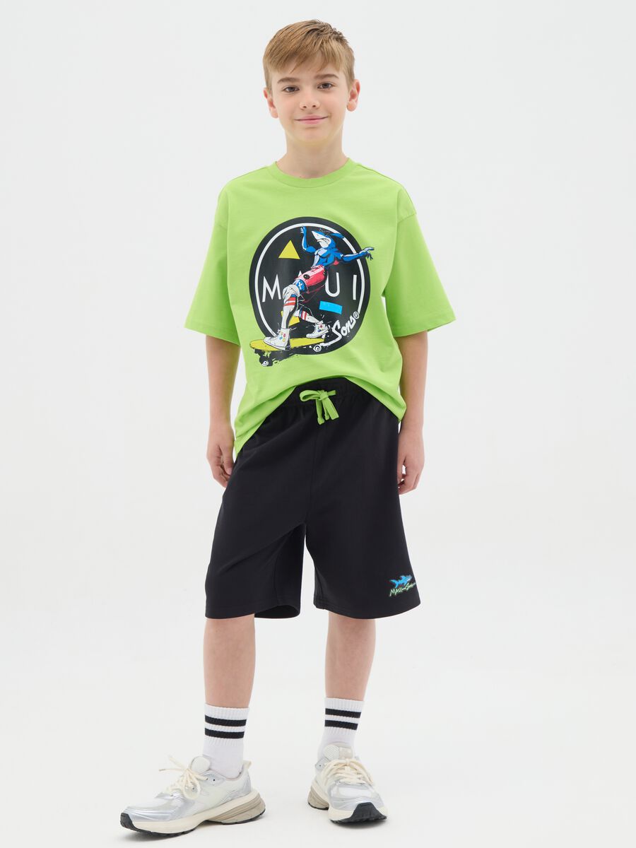 Completo da ragazzo in puro cotone verde regular fit_1