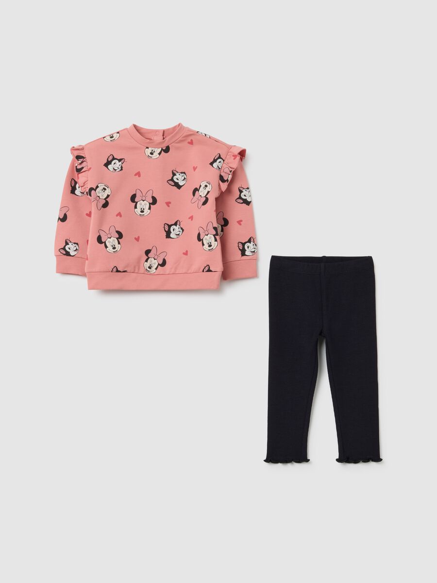 Regular fit pink cotton baby girl outfit_0