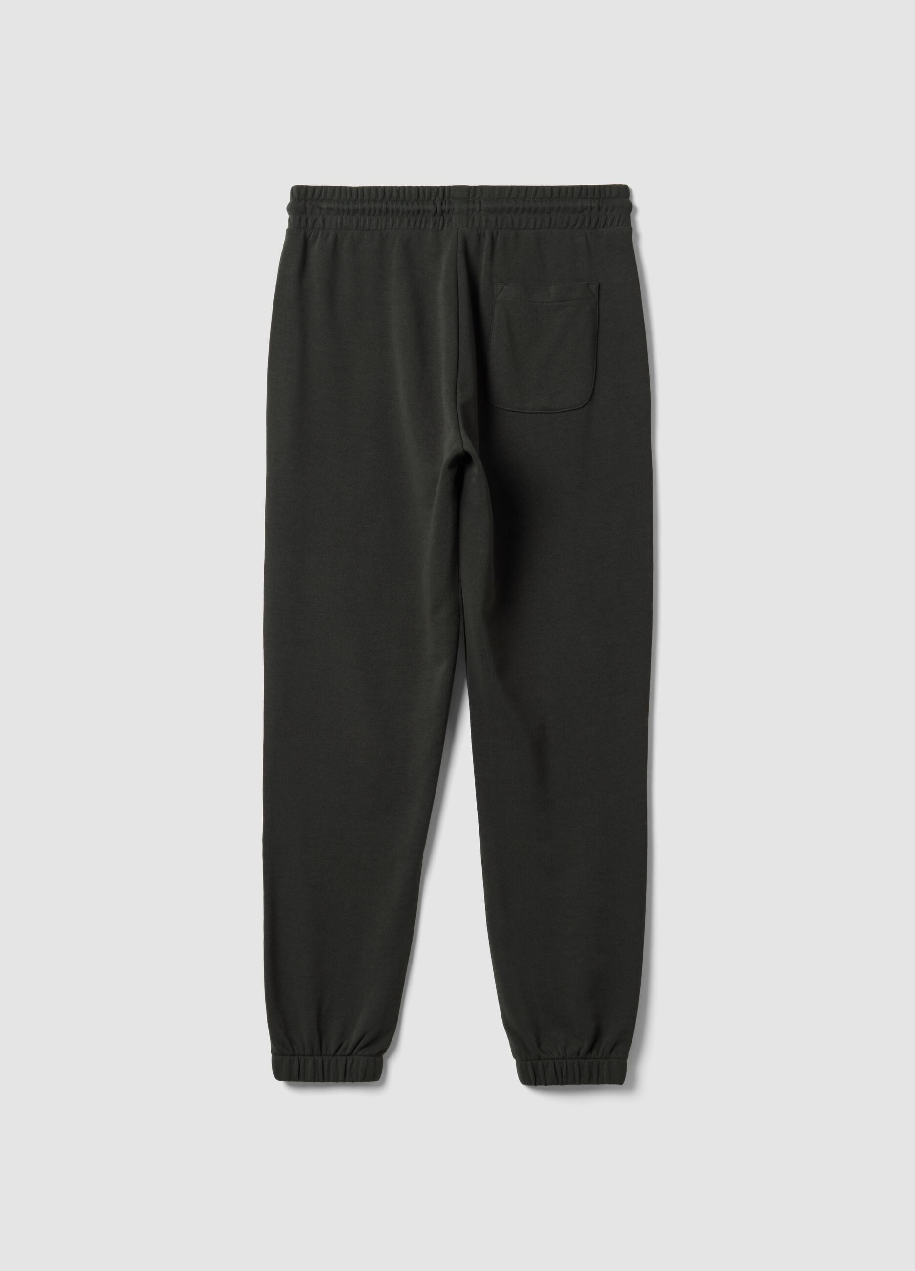 Pantaloni jogger grigio scuro in misto cotone regular fit