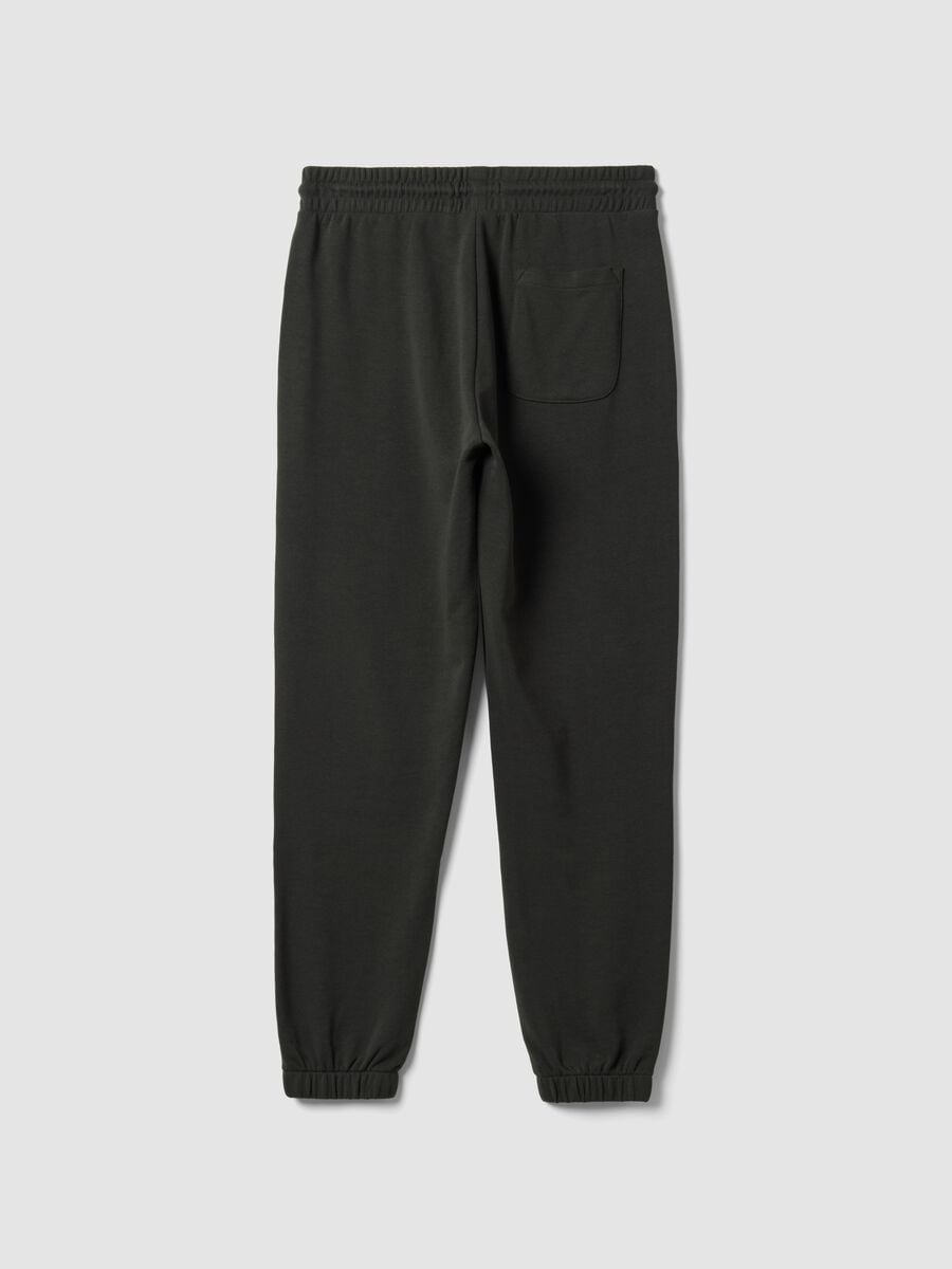 Pantaloni jogger grigio scuro in misto cotone regular fit_1