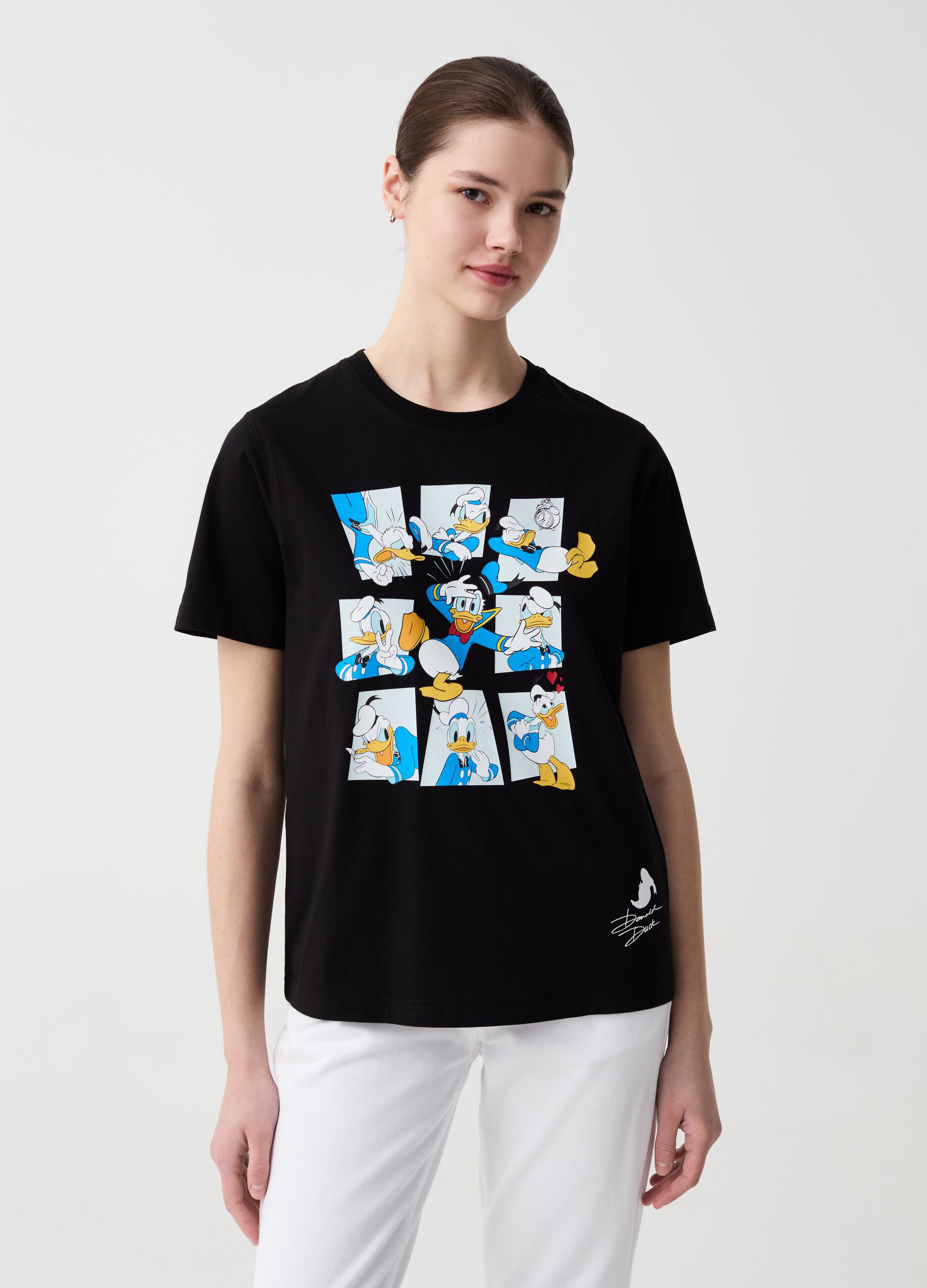 Organic cotton T-shirt with Donald Duck 90 print