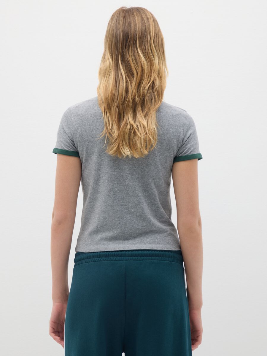 T-shirt in cotone elasticizzato grigia regular fit_3