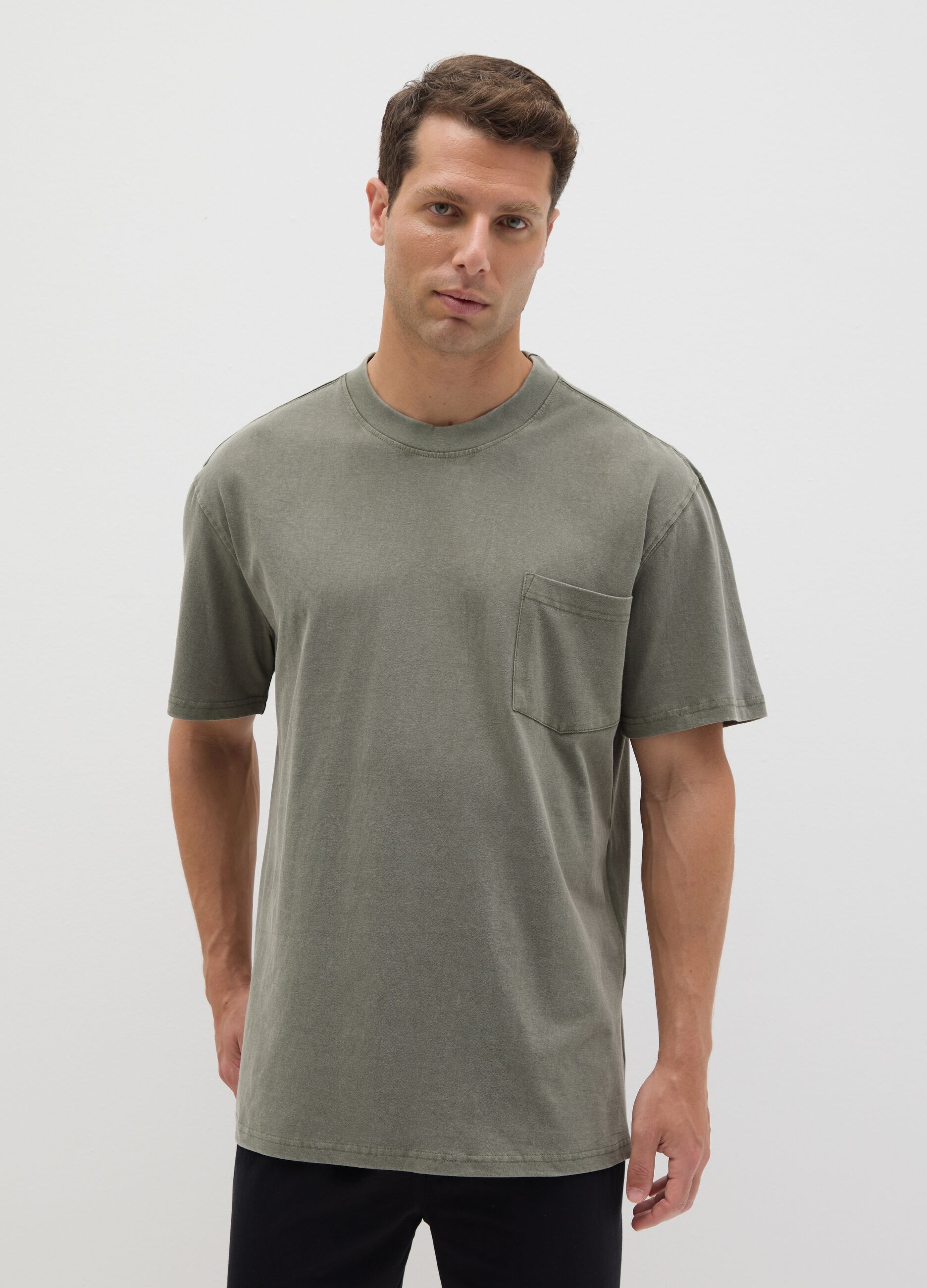 Men's green pure cotton comfort fit set