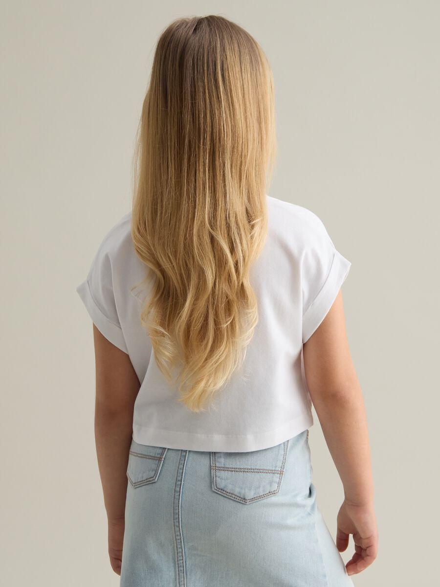 Girls' Stretch Cotton White T-shirt_1