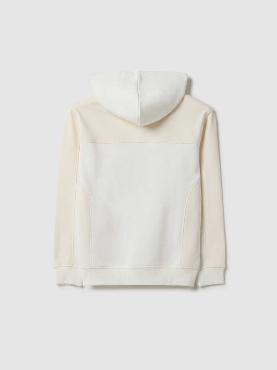 Boys' white pure cotton hoodie relaxed fit_1