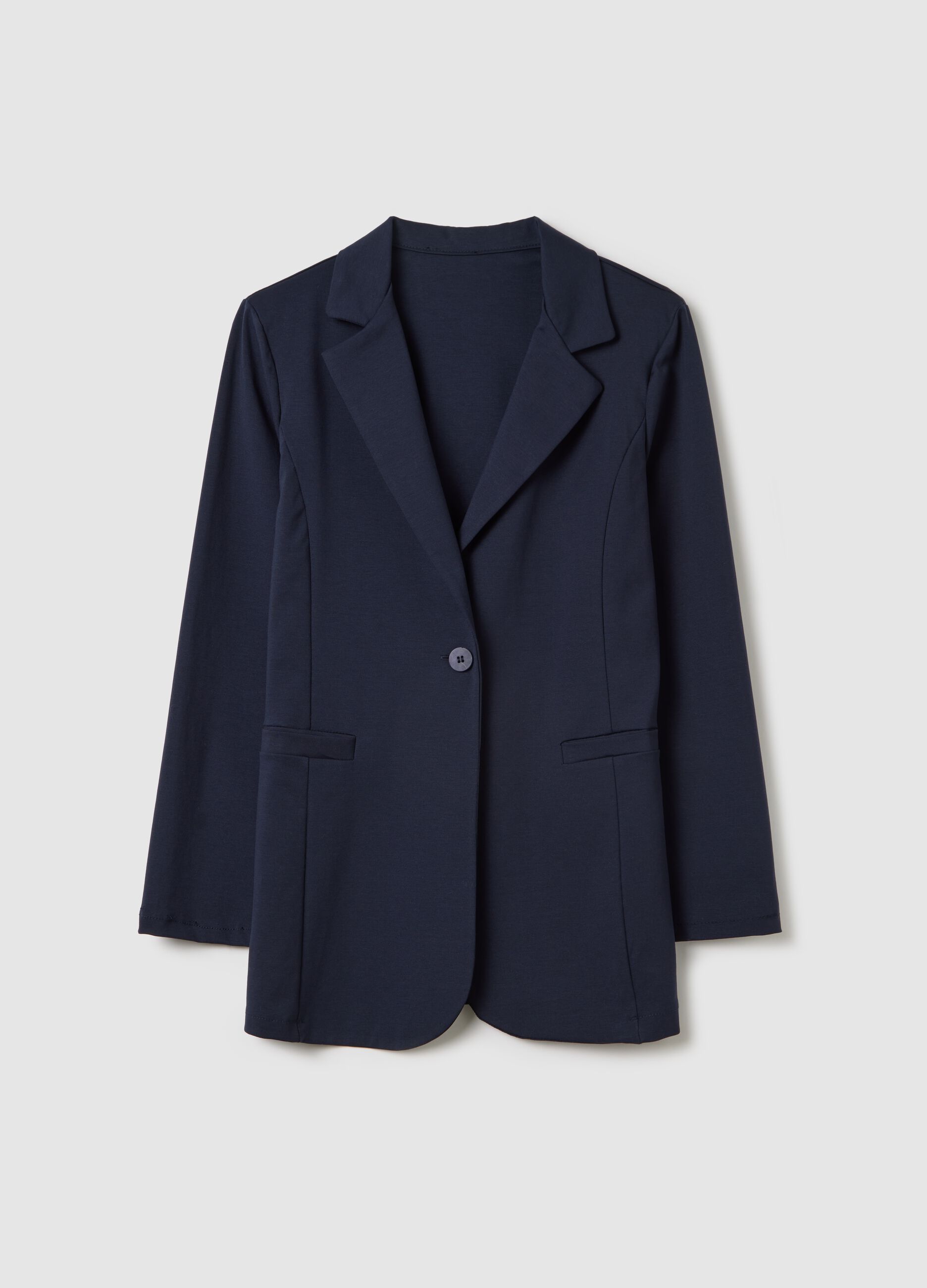 Blue single-breasted blazer