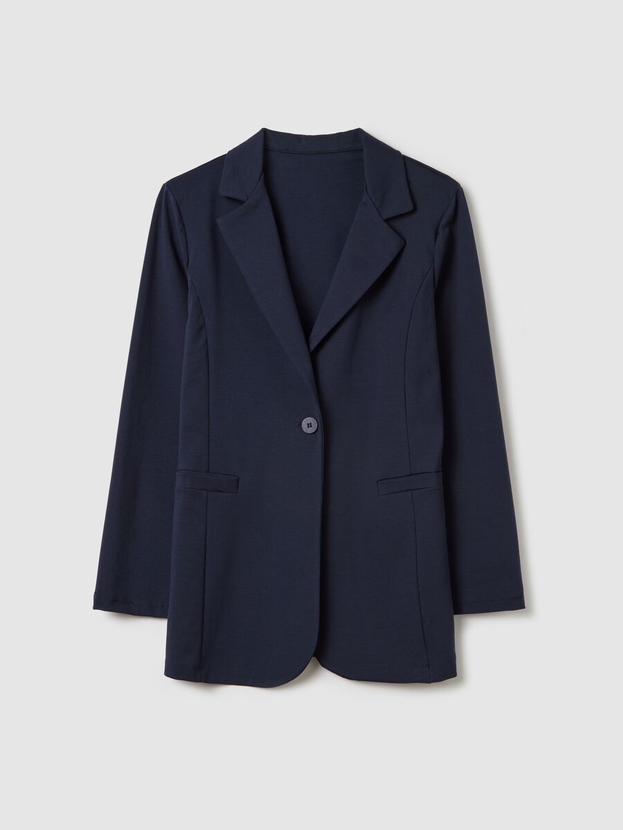 Blue single-breasted blazer_4