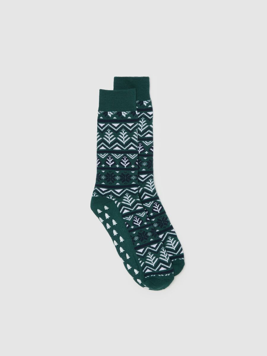 Slipper socks with Christmas pattern_0