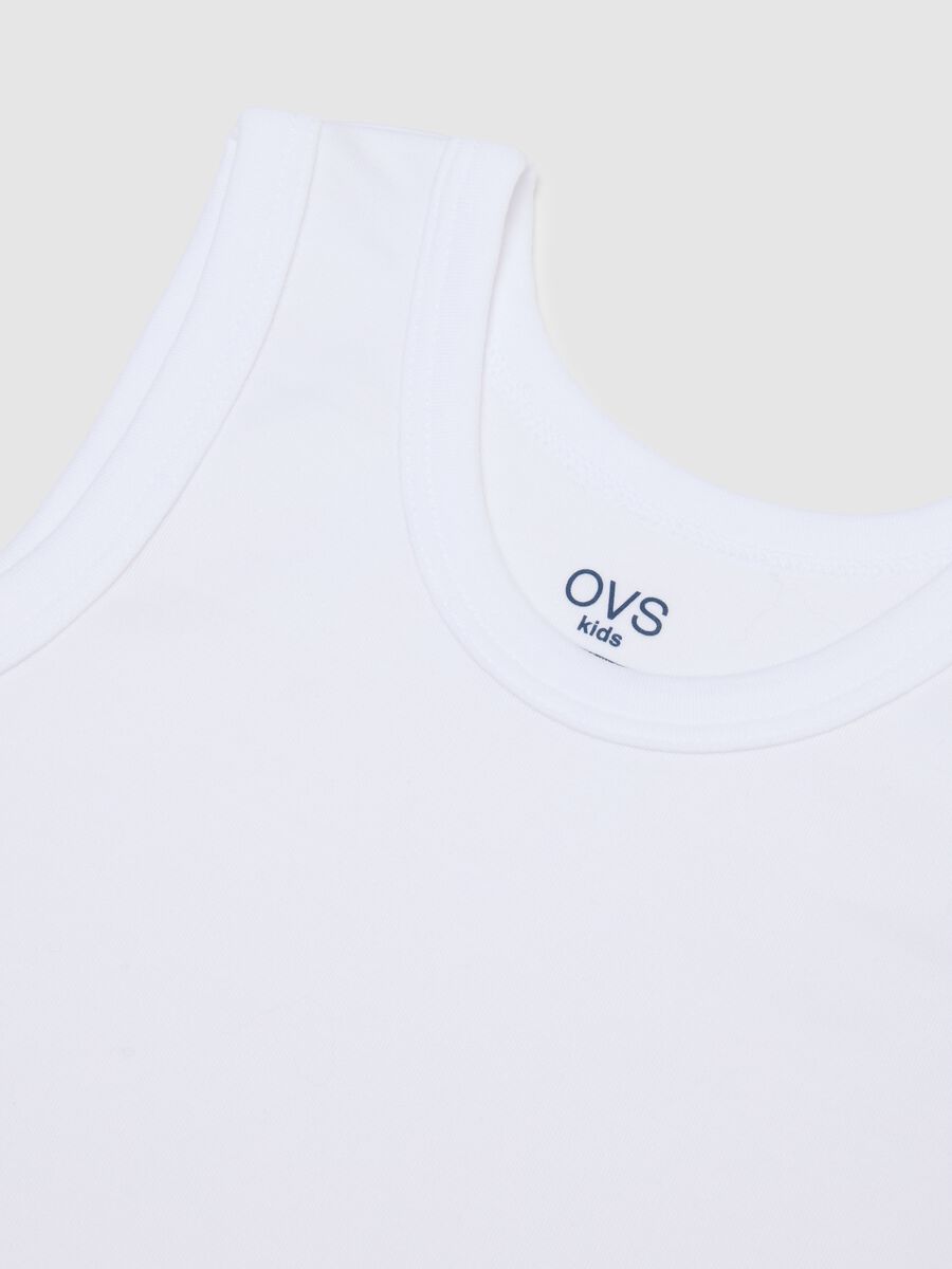 White cotton tank top twin pack for boys_2