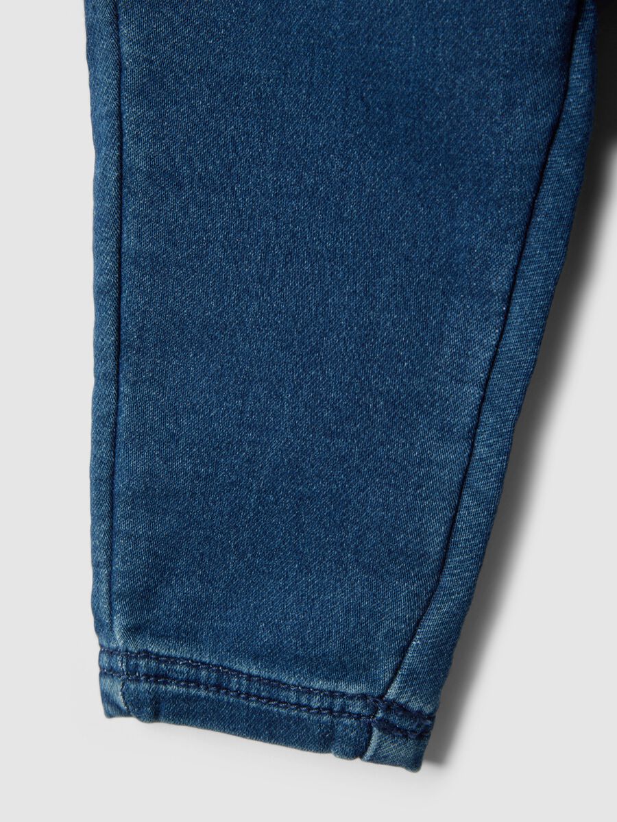 Pantaloni in misto cotone elasticizzato blu da neonato regular fit_3