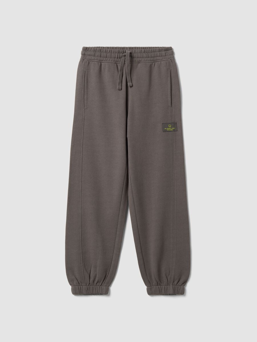Grey pure cotton oversized joggers for boys_3