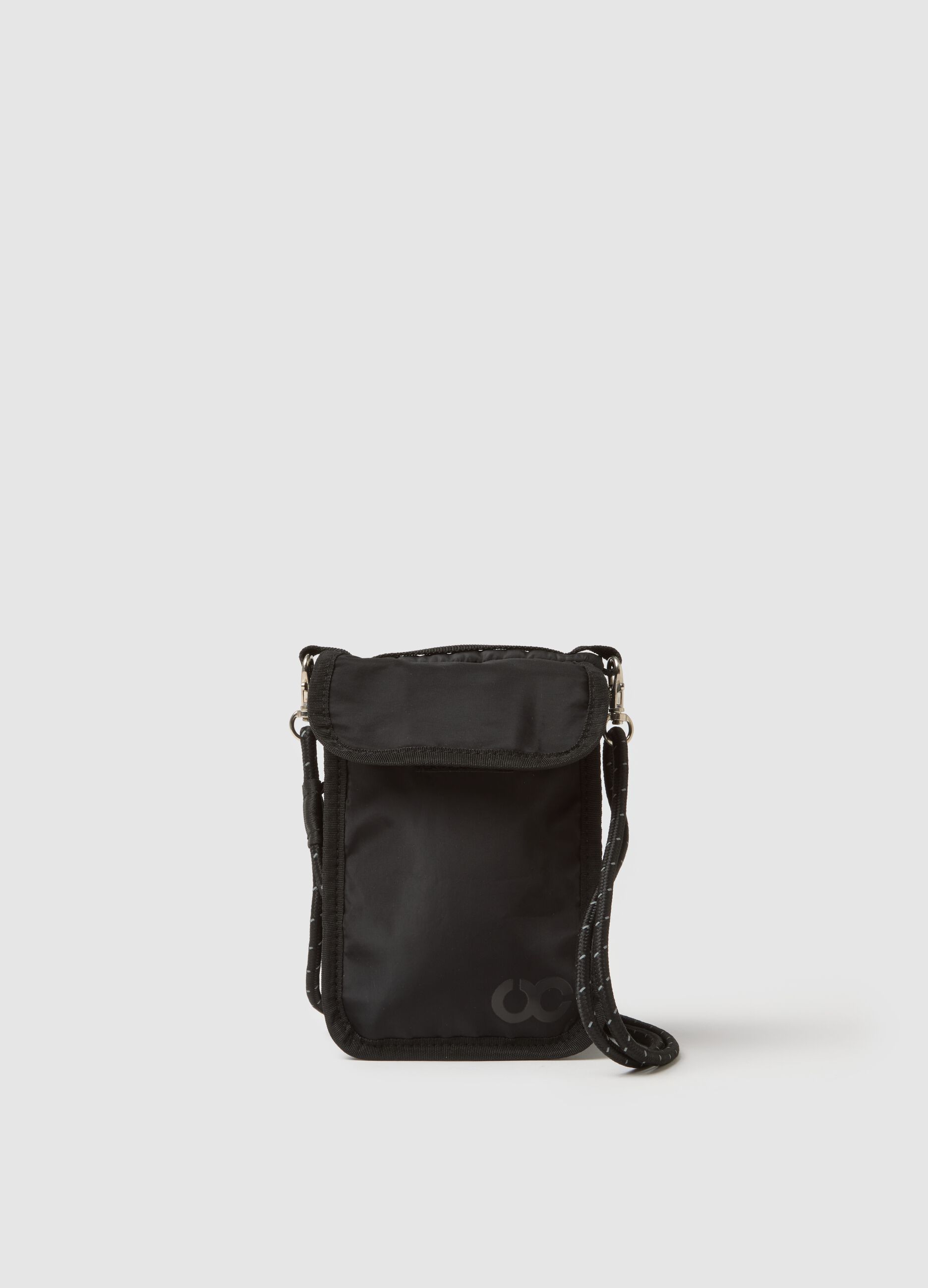 Black utility bag with shoulder strap