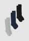 3-pack of long blue socks in stretch organic cotton_0