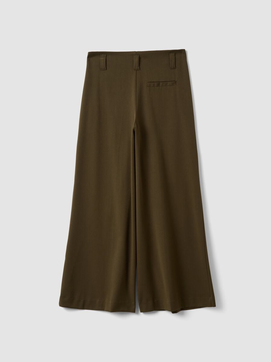 Green wide-leg stretch viscose chino trousers_2