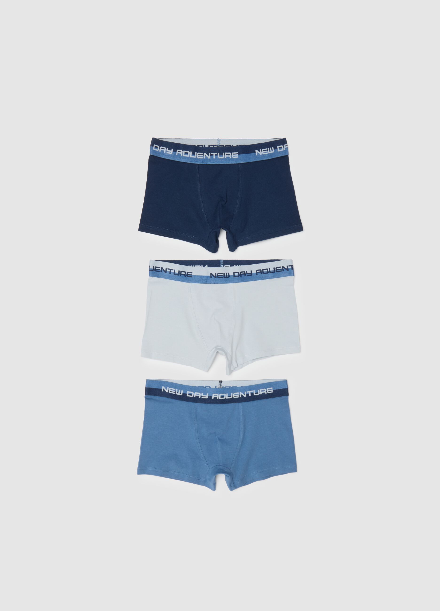 Tripack of Boys' Multicolour Stretch Cotton Boxers