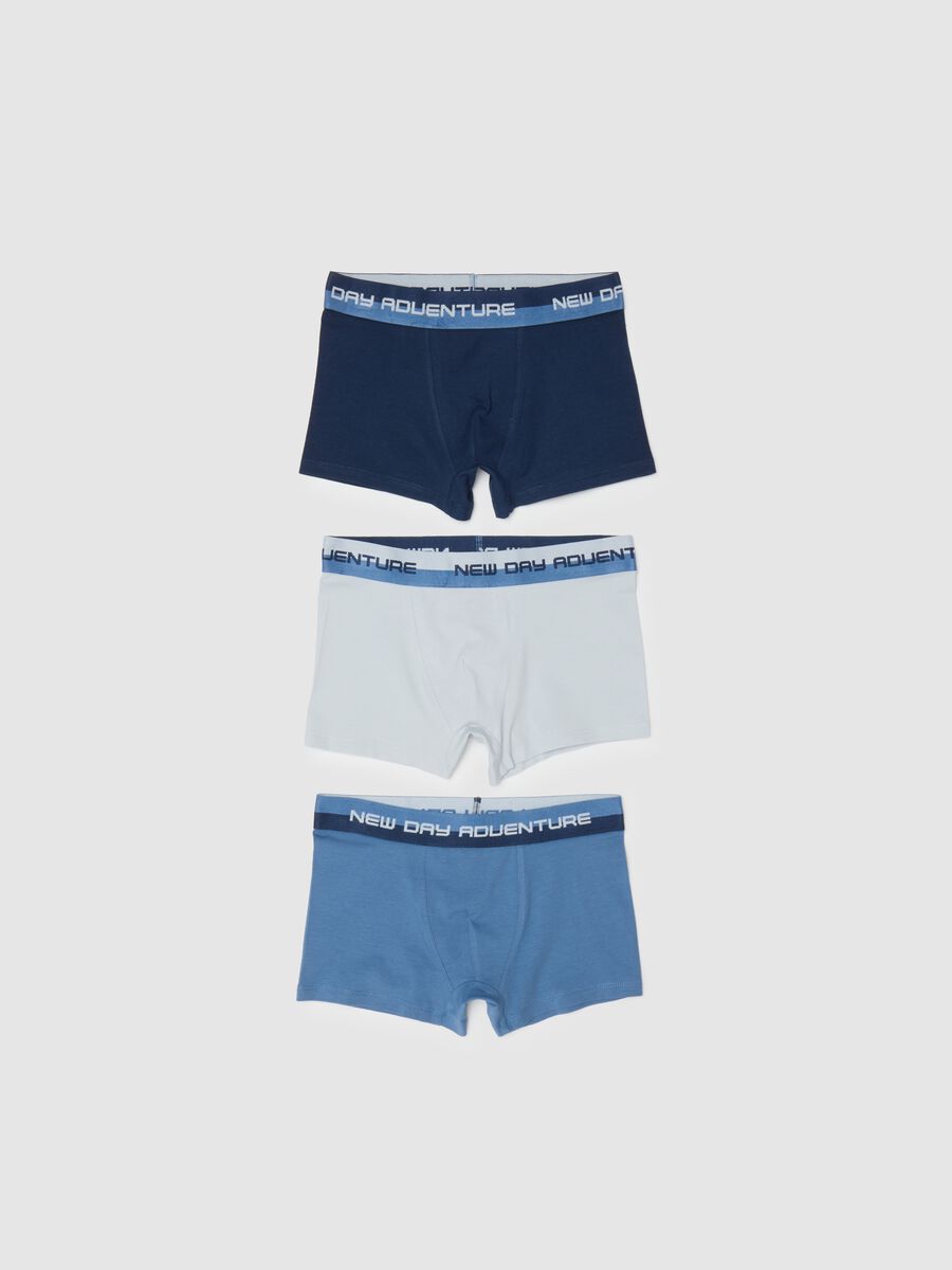 Tripack of Boys' Multicolour Stretch Cotton Boxers_0