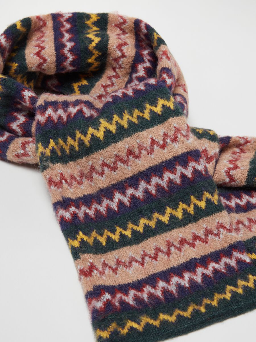 Sciarpa in maglia con trama a zig zag_1