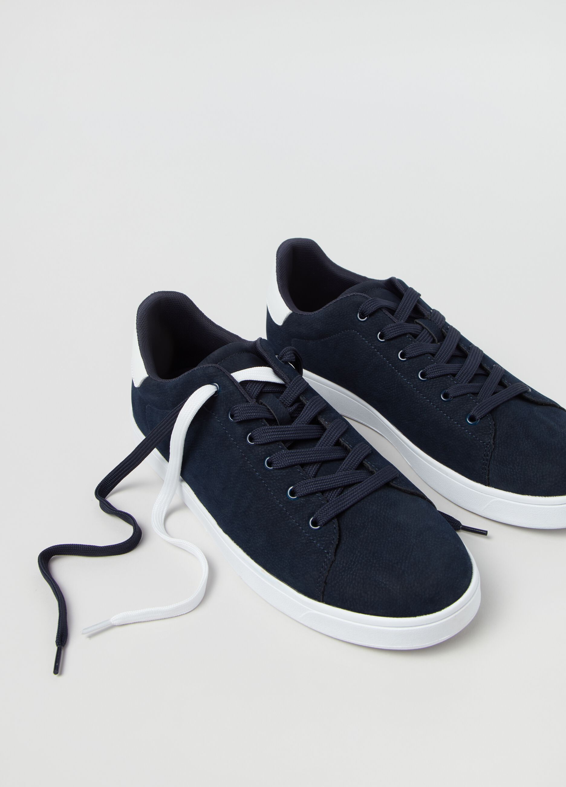Suede sneakers with laces