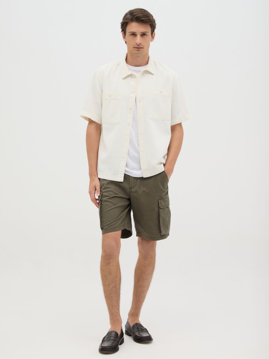 Men's green cotton shorts regular fit_0