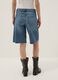 Blue pure cotton denim Bermuda shorts_3