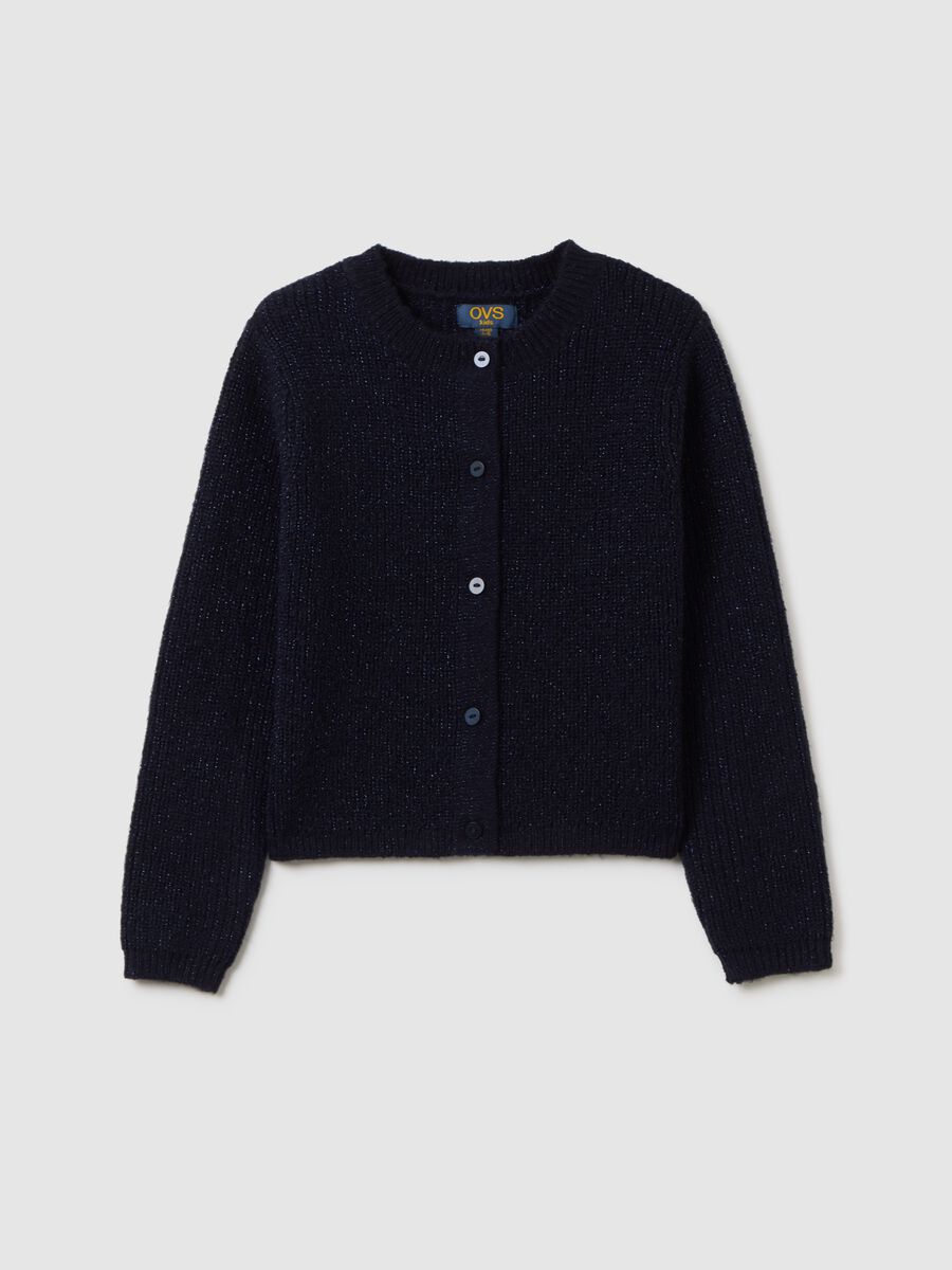 Girls' Blue Regular Fit Cardigan_0