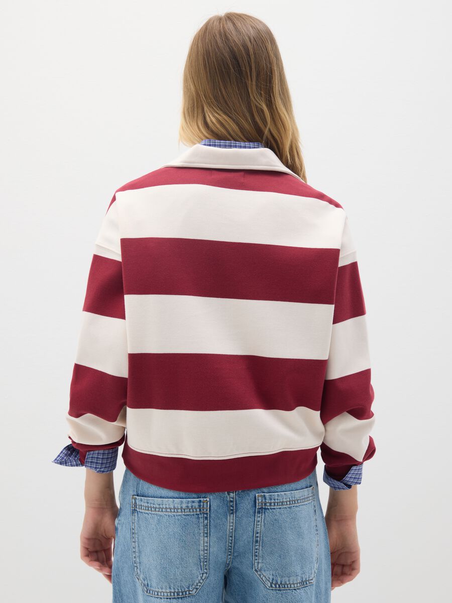 Regular fit striped cotton blend sweatshirt_3