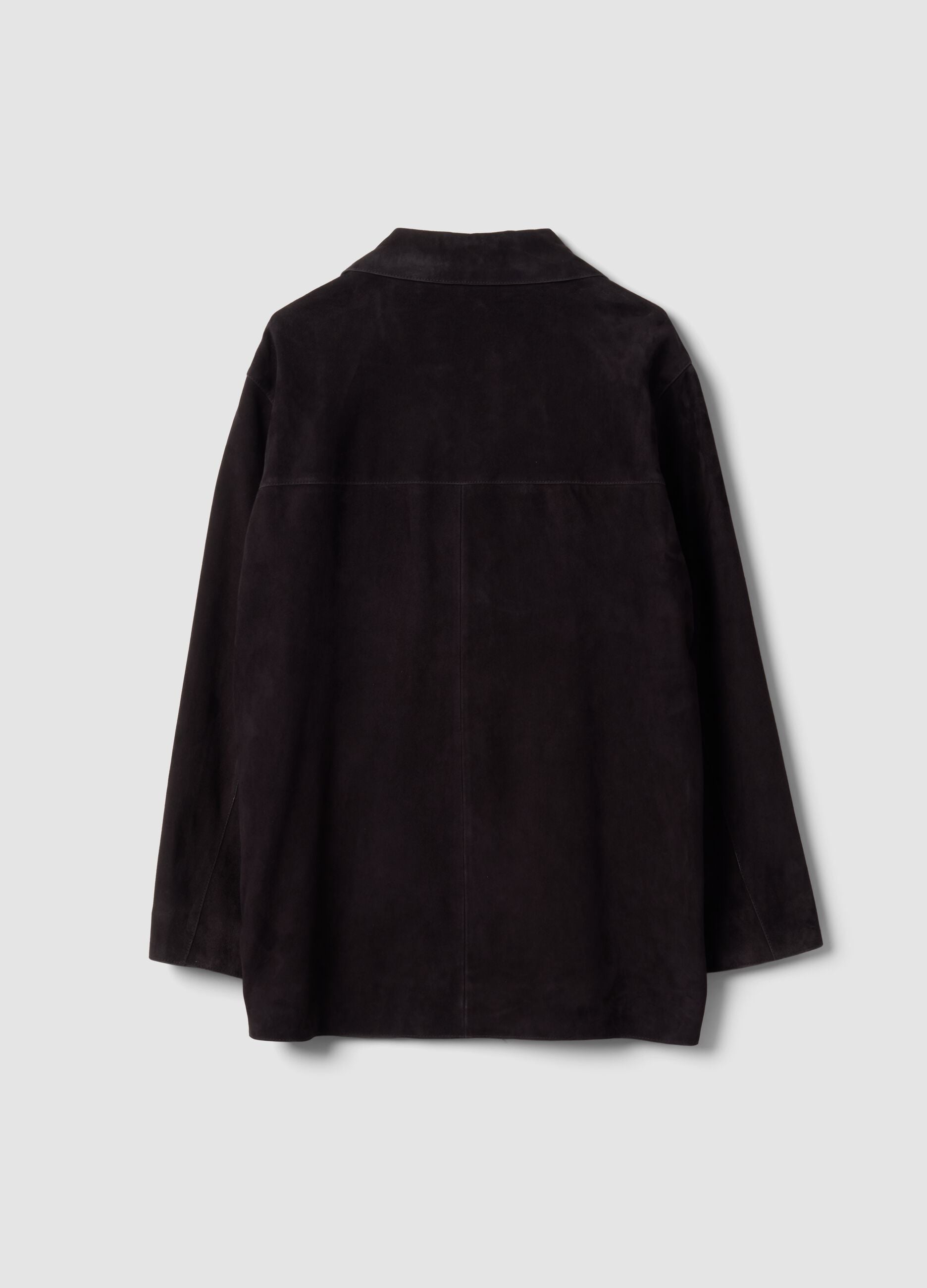 Giacca nera in vera pelle regular fit