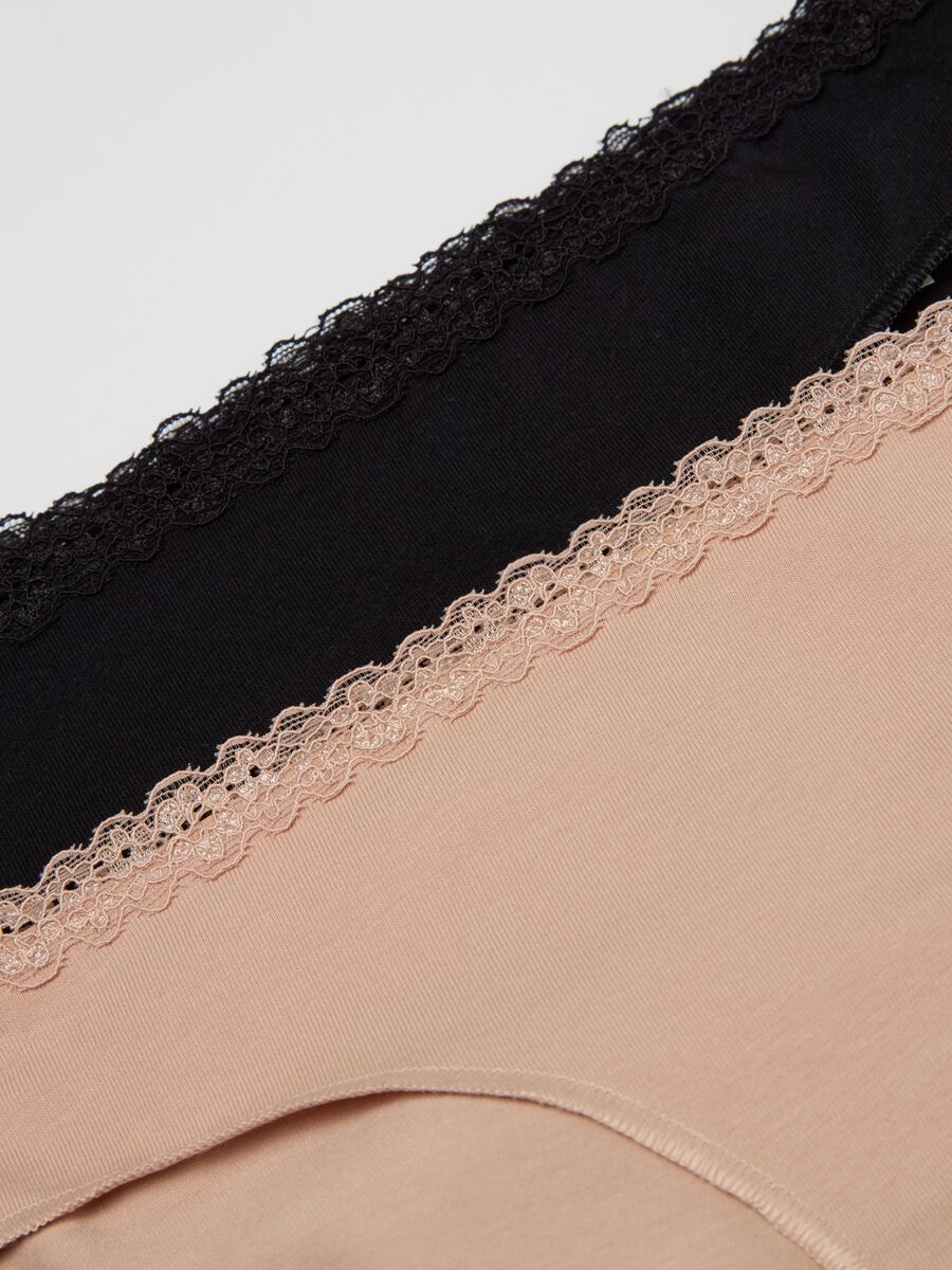 Two-pack briefs in stretch cotton with lace_5
