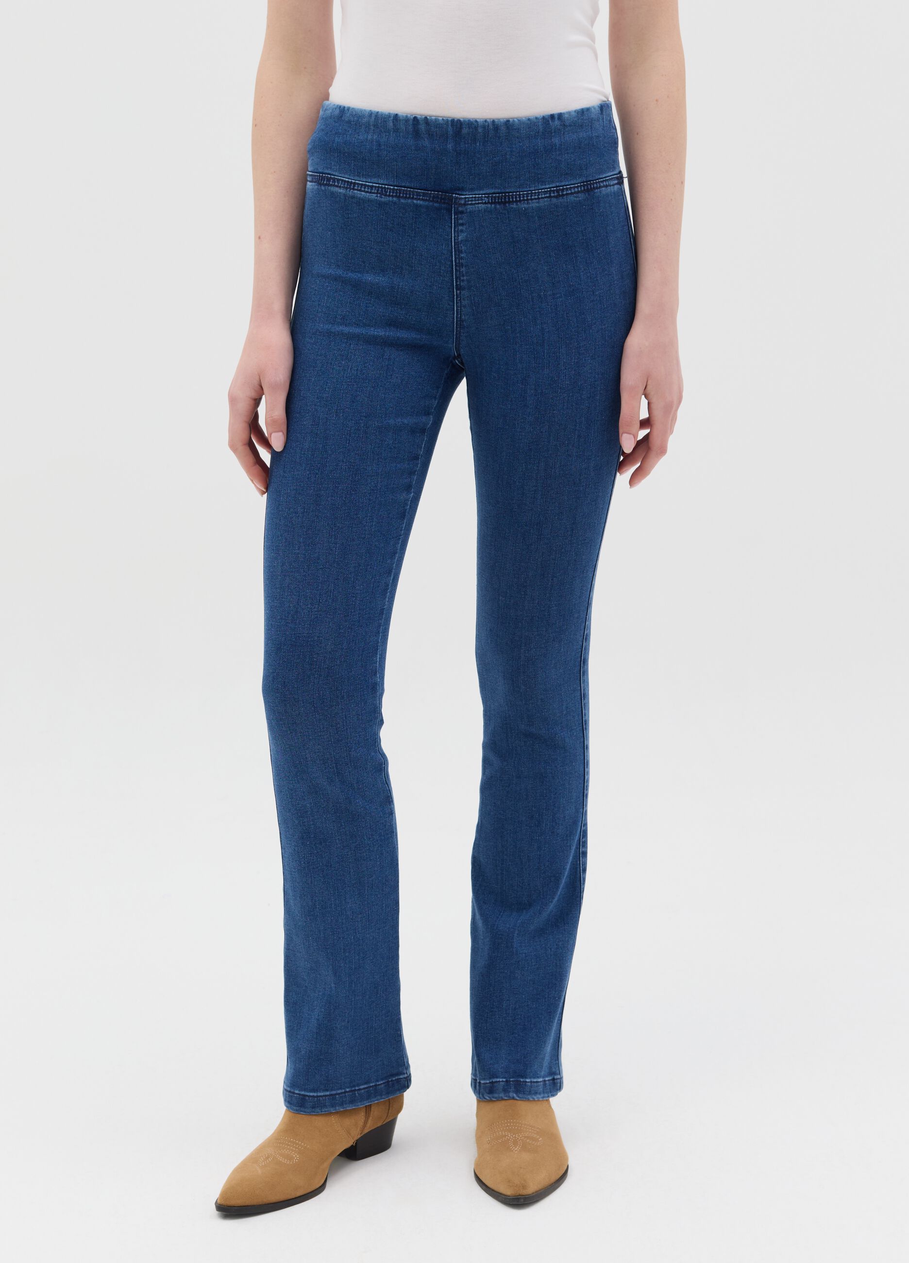 Flare-fit jeggings in stretch denim