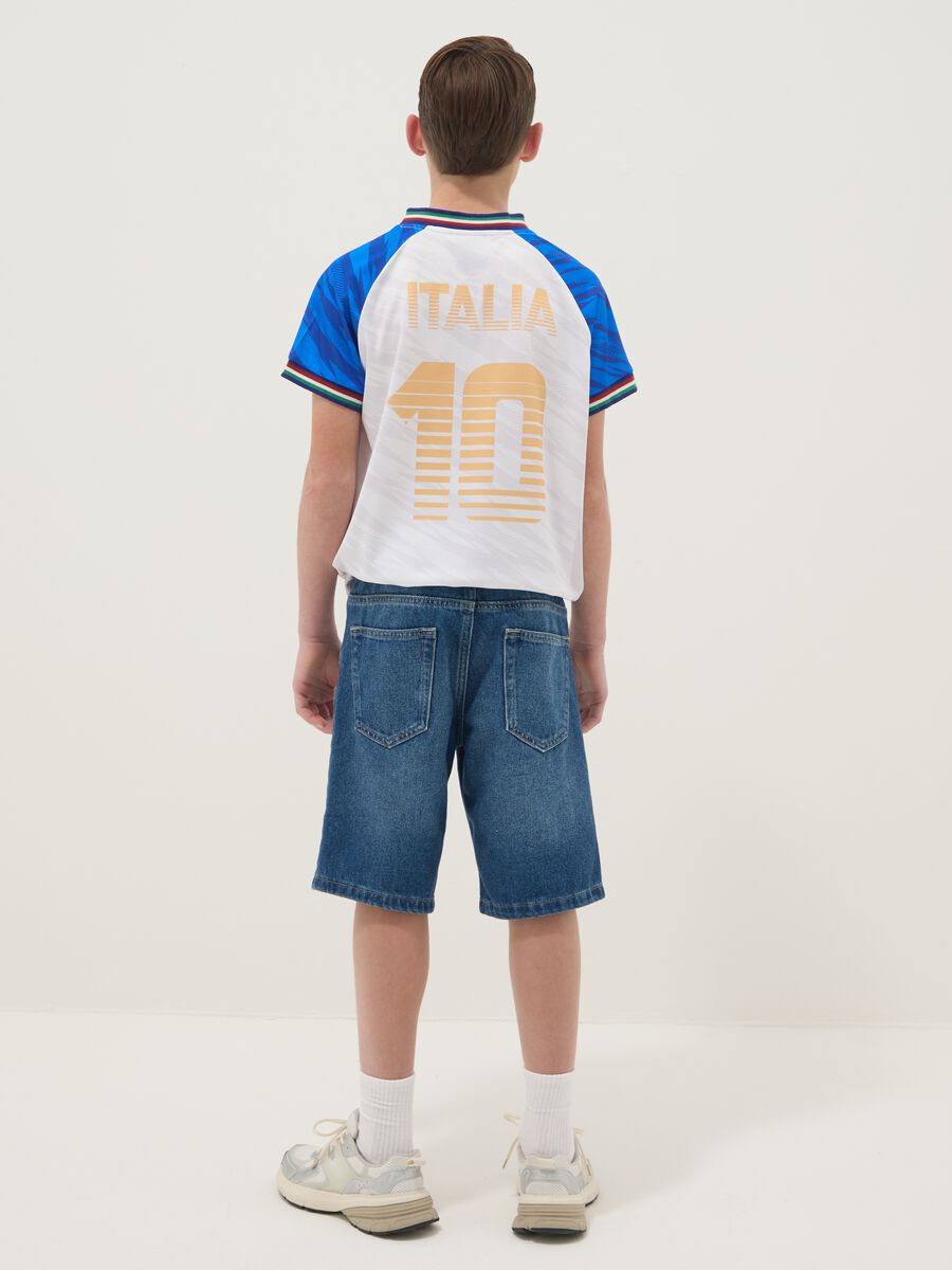 Boys&rsquo; blue denim cotton-blend regular-fit shorts_1