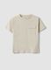 Children's beige pure cotton T-shirt regular fit with pocket_0