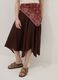 Flowing long brown viscose-linen blend skirt_3