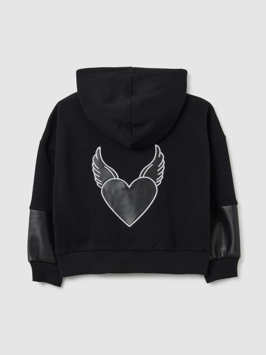 Black cotton blend sweatshirt for girls_1