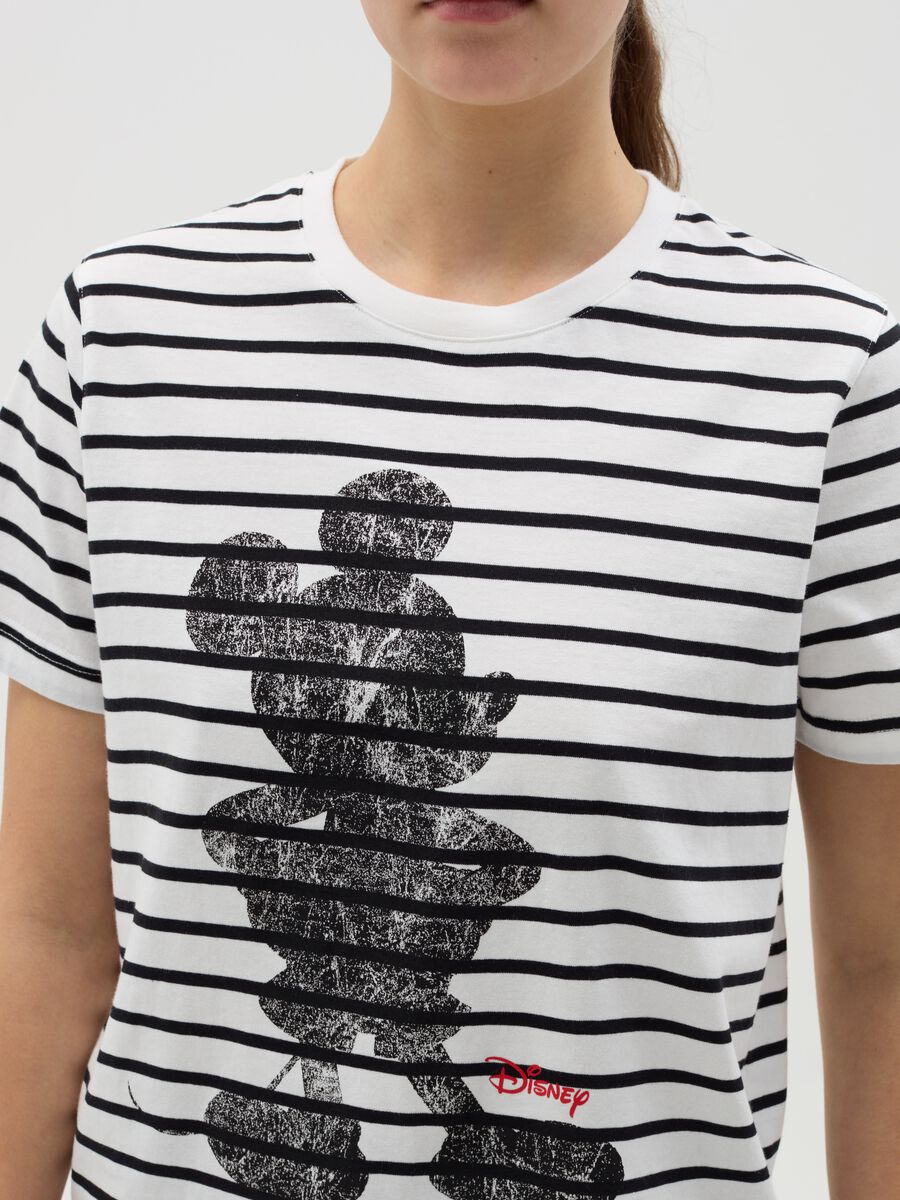 Striped T-shirt with Mickey Mouse print_3