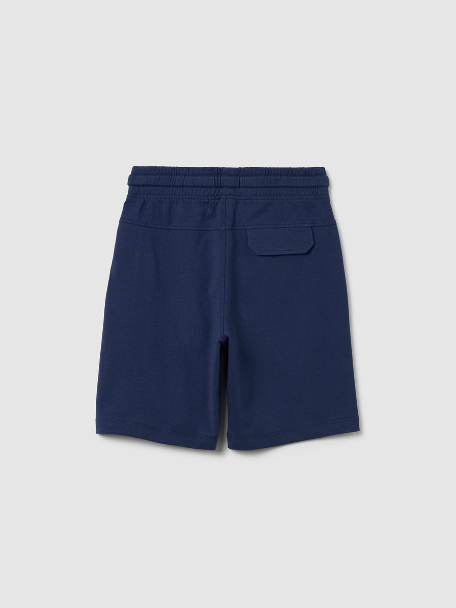 Children's shorts in pure blue cotton with regular fit_1