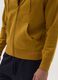 Yellow regular fit cotton blend hoodie with zip_3