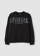 Black crew-neck sweatshirt in pure organic cotton_0