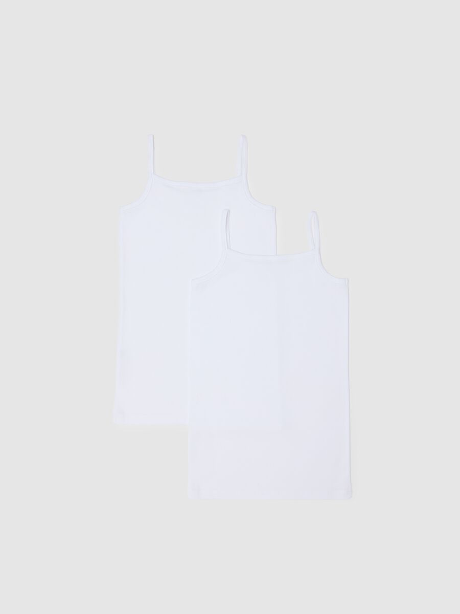 Bipack white girl's vest in pure cotton regular fit_1